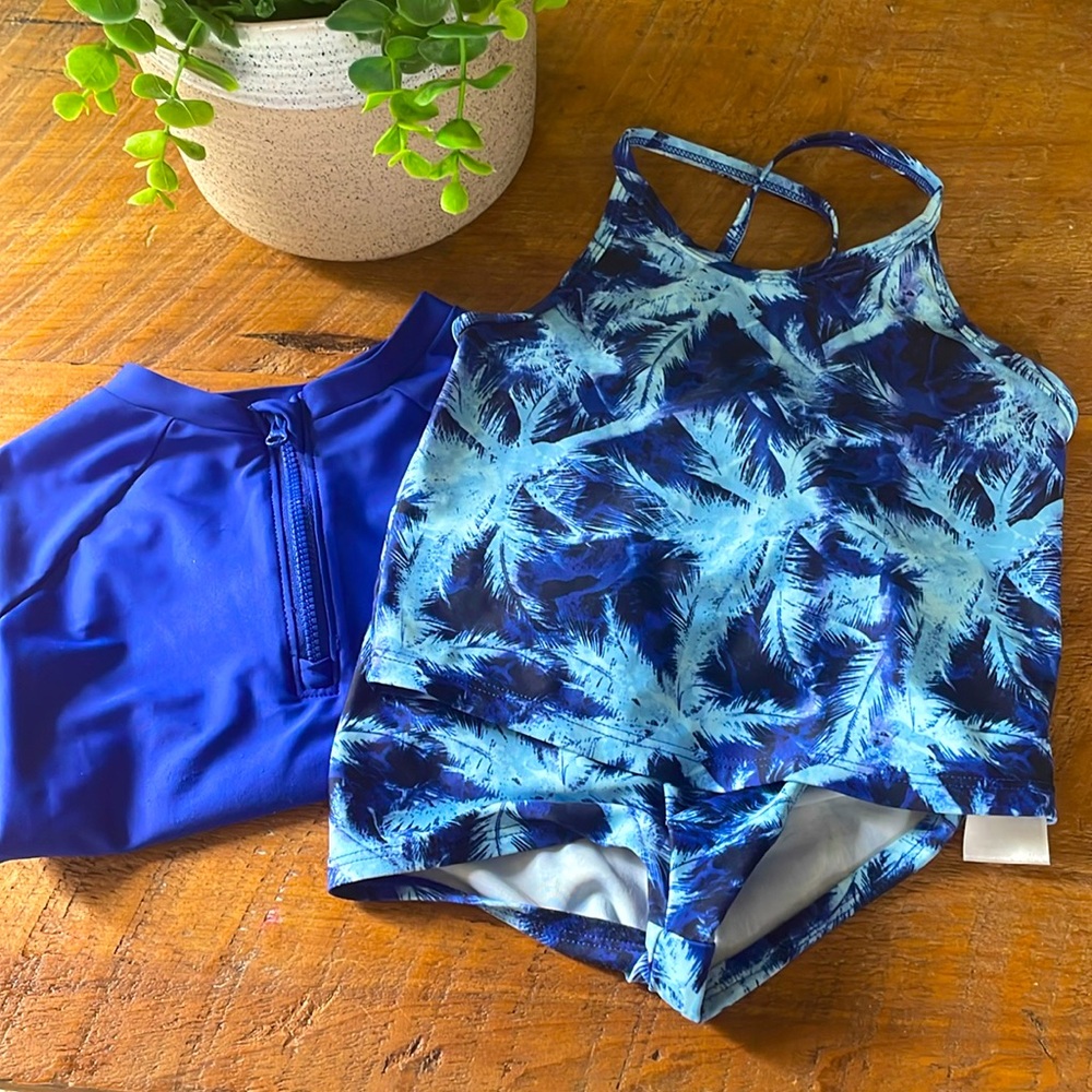 3t tankini with matching rash guard